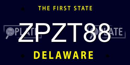 ZPZT88 Delaware License Plate