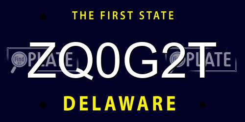 ZQ0G2T Delaware License Plate