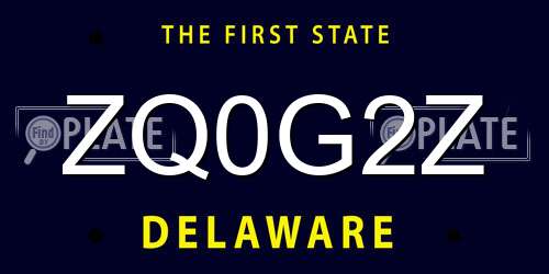 ZQ0G2Z Delaware License Plate