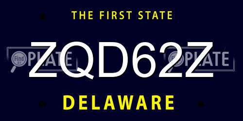 ZQD62Z Delaware License Plate