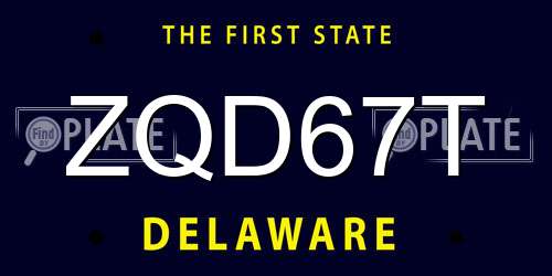 ZQD67T Delaware License Plate