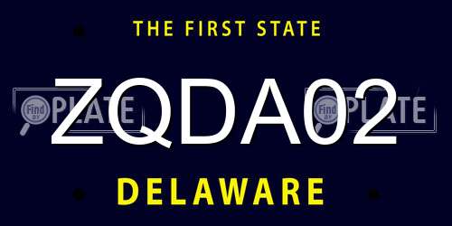 ZQDA02 Delaware License Plate