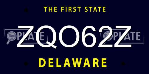 ZQO62Z Delaware License Plate