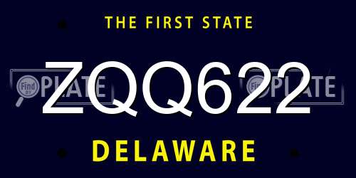 ZQQ622 Delaware License Plate