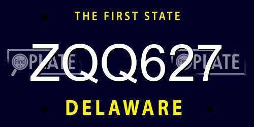 ZQQ627 Delaware License Plate