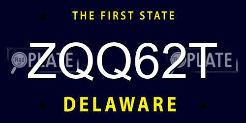 ZQQ62T Delaware License Plate