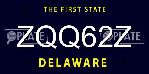 ZQQ62Z Delaware License Plate