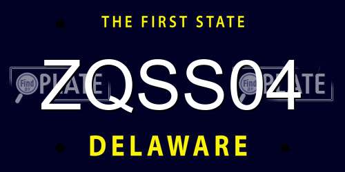 ZQSS04 Delaware License Plate