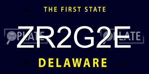 ZR2G2E Delaware License Plate