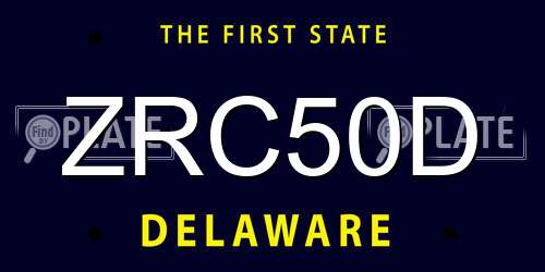 ZRC50D Delaware License Plate