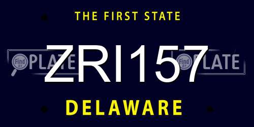 ZRI157 Delaware License Plate