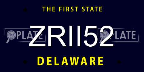 ZRII52 Delaware License Plate