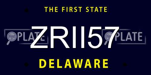 ZRII57 Delaware License Plate