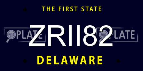 ZRII82 Delaware License Plate