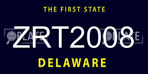ZRT2008 Delaware License Plate