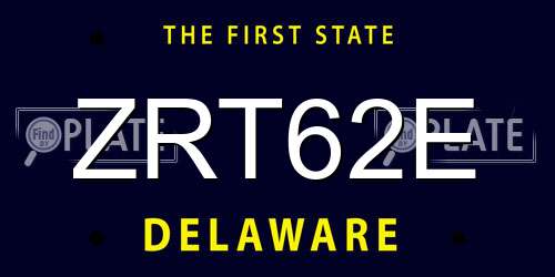 ZRT62E Delaware License Plate
