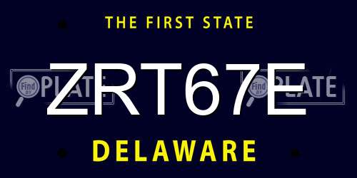 ZRT67E Delaware License Plate