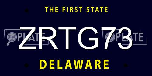 ZRTG73 Delaware License Plate