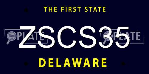 ZSCS35 Delaware License Plate