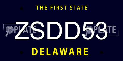 ZSDD53 Delaware License Plate