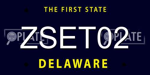 ZSET02 Delaware License Plate