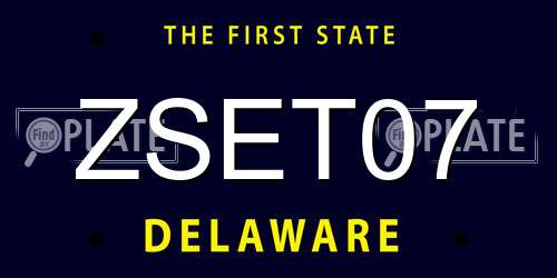 ZSET07 Delaware License Plate