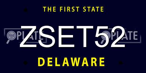 ZSET52 Delaware License Plate