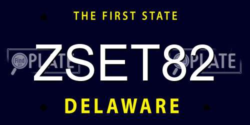 ZSET82 Delaware License Plate