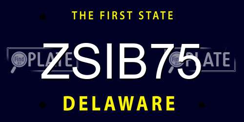 ZSIB75 Delaware License Plate