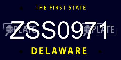 ZSS0971 Delaware License Plate
