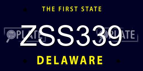 ZSS339 Delaware License Plate