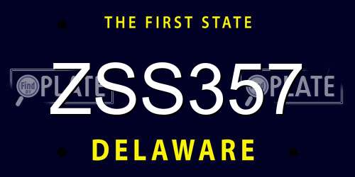 ZSS357 Delaware License Plate