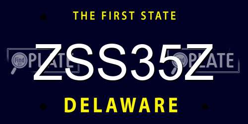 ZSS35Z Delaware License Plate