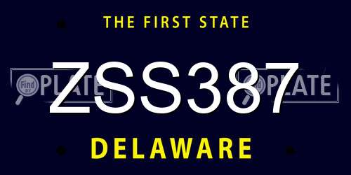 ZSS387 Delaware License Plate