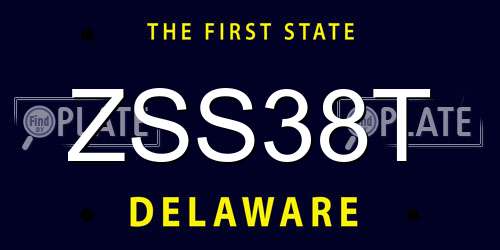 ZSS38T Delaware License Plate