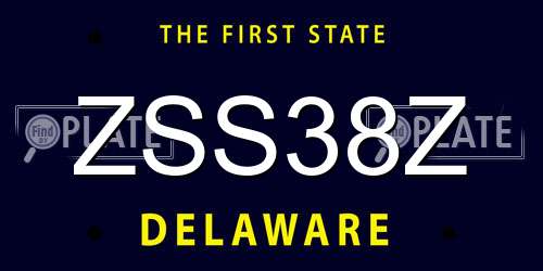 ZSS38Z Delaware License Plate