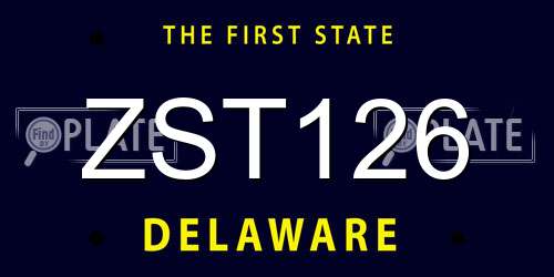 ZST126 Delaware License Plate