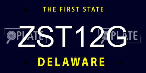 ZST12G Delaware License Plate