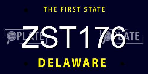 ZST176 Delaware License Plate
