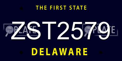 ZST2579 Delaware License Plate