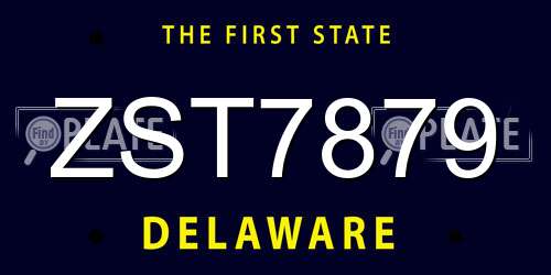ZST7879 Delaware License Plate
