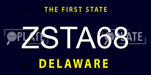ZSTA68 Delaware License Plate