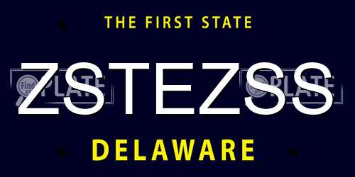 ZSTEZSS Delaware License Plate
