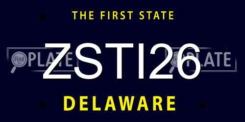 ZSTI26 Delaware License Plate