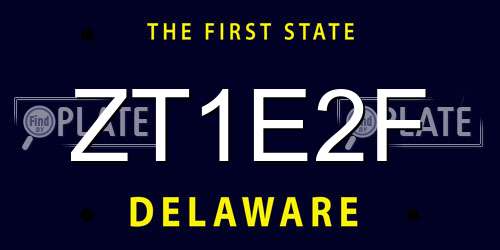 ZT1E2F Delaware License Plate