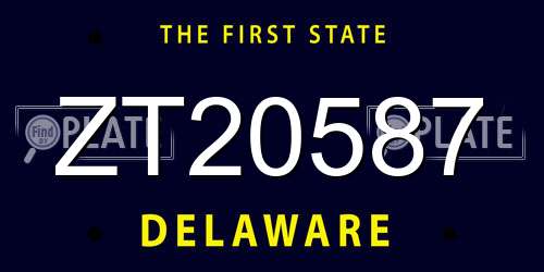 ZT20587 Delaware License Plate