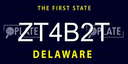 ZT4B2T Delaware License Plate