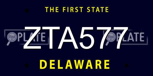 ZTA577 Delaware License Plate