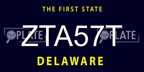 ZTA57T Delaware License Plate