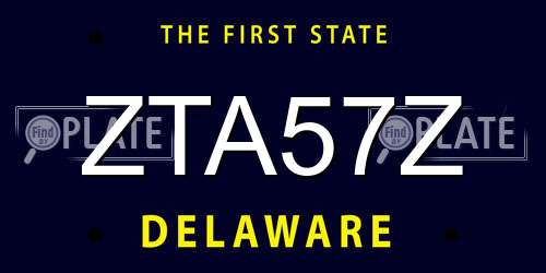 ZTA57Z Delaware License Plate